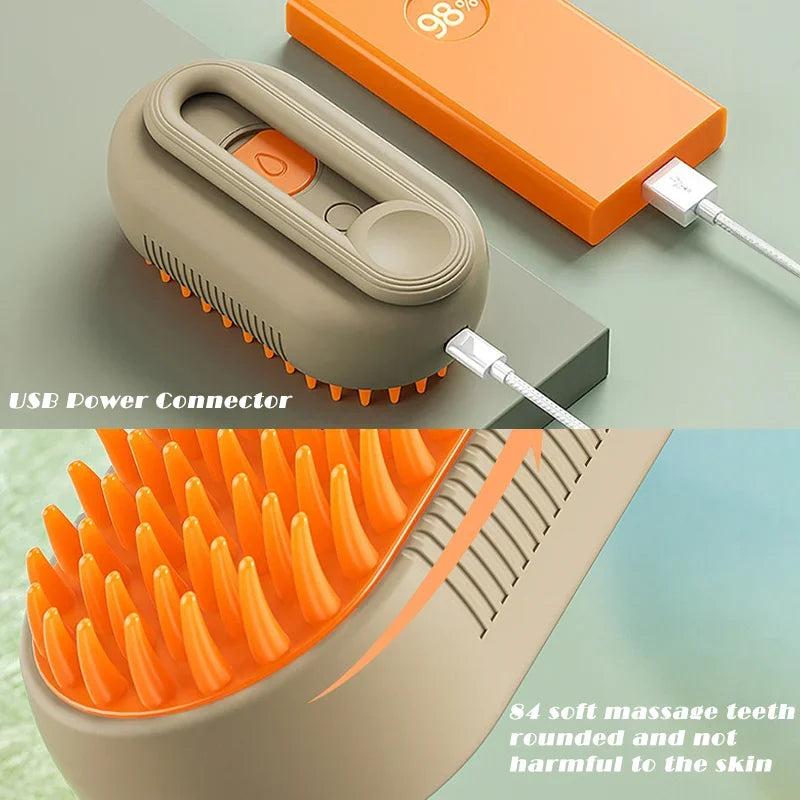 Votre chat perd ses poils partout dans la maison découvrez la brosse vapeur magique qui enlève les poils morts, nettoie et masse votre animal en même temps