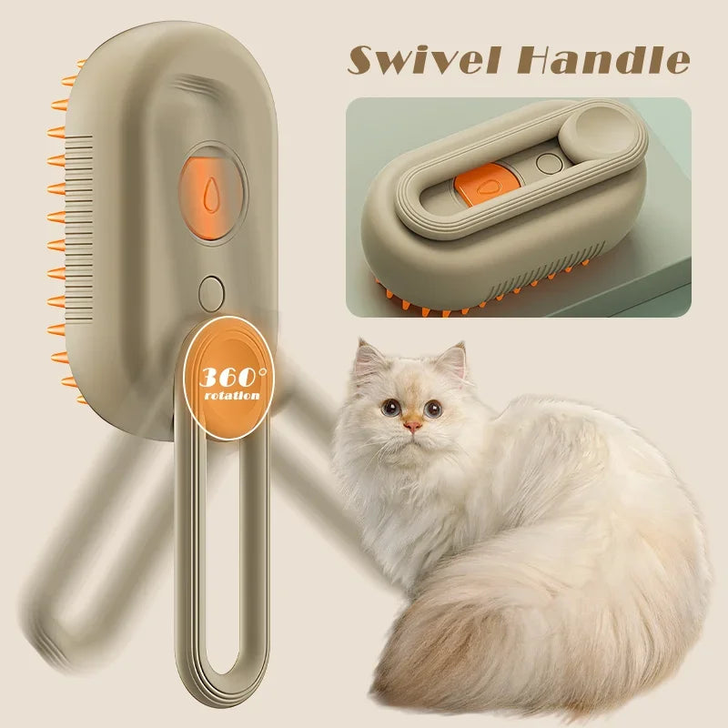 Votre chat perd ses poils partout dans la maison découvrez la brosse vapeur magique qui enlève les poils morts, nettoie et masse votre animal en même temps